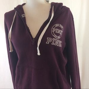 Victoria’s Secret Pink Maroon Halfzip Hoodie
